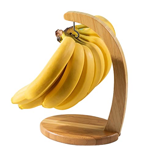 Niktule Bananenhalter Bananenaufhänger Multifunktionales Regal Bananenbaum-Aufhänger aus Holz Stabiles Display mit Haken für die Aufbewahrung von Obst auf der Arbeitsplatte zu Hause oder in der Bar