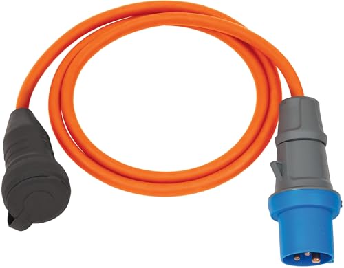 Brennenstuhl Camping Adapterkabel/CEE-Adapter mit CEE-Stecker und Schutzkontakt-Kupplung (1,5m Kabel in orange, H07RN-F 3G2,5, 230V/16A, für ständigen Einsatz im Außenbereich IP44, Made in Germany)