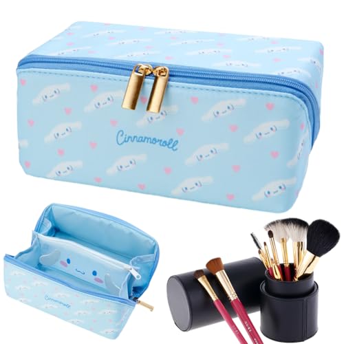 Niedliche Cartoon Kosmetiktasche, Cinna-moroll Kawaii Kosmetiktasche, Kawaii Federmäppchen Tragbare Make-up-Aufbewahrungstasche Cartoon Tiere Kosmetiktasche für Reisezubehör