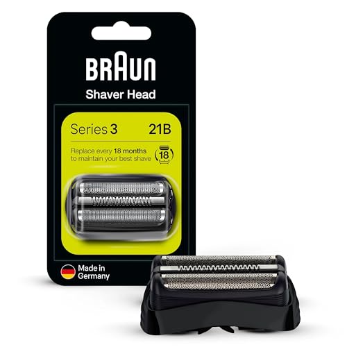 Braun Series 3 Scherkopf, Elektrorasierer Ersatzscherteil für Rasierer Herren, Made in Germany, 21B, schwarz