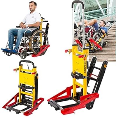 UZOURI Electric Stair Climber aus Aluminiumlegierung, Faltbarer Elektrischer Rollstuhl Treppenlift, Hilfswerkzeuge zum Treppensteigen/Max. Belastung 352 lb/Breite des Kartensteckplatzes einstellbar