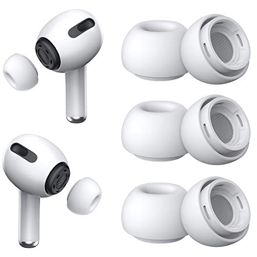 Ersatz-Ohrstöpsel für Airpods Pro und AirPods Pro 2 mit Loch zur Geräuschreduzierung, 3 Paar Silikon-Ohrstöpsel für Airpods Pro mit tragbarer Aufbewahrungsbox und passend für die Ladehülle (Mittel)