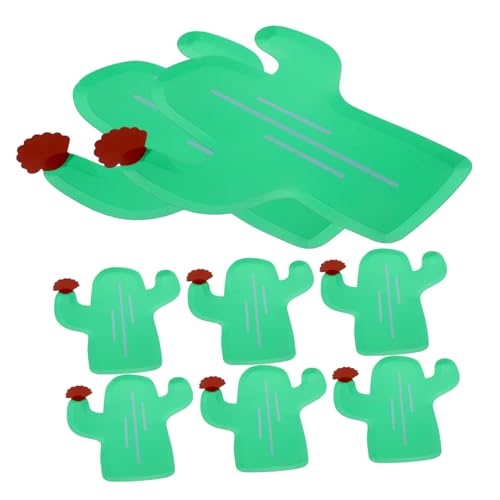 ERINGOGO 8 Stück Kaktus-Pappteller Papier saftige Kaktusplatte dekoratives Tablett geformt Servierteller für Speisen tropische Pappteller Partyplatten Partygeschirr Green