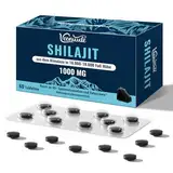 Shilajit -Tabletten, 30.000 mg Hochdosiert Hohe Potenz Reine in Goldqualität, Reich an Fulvosäure und über 85 Spurenelementen, 1000 mg pro Portion (60 Tabletten)