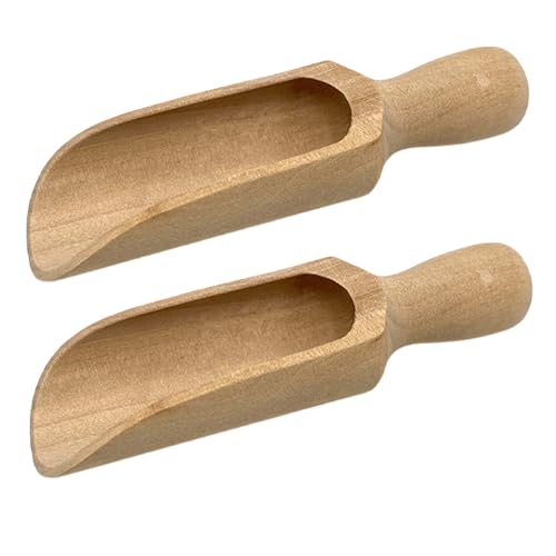 Yeory Holzschaufel, 2pcs Holzschaufel für Mehl, Salzlöffel für Küche, Mehrzweck -Holzlöffel