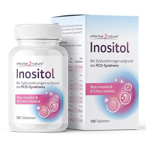 effective nature Inositol Tabletten - 120 Stk. - Bei Zyklusstörungen aufgrund des PCO-Syndroms - Myo und D-Chiro in idealer Kombination - 2000 mg pro Tag