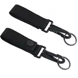 HOMMDECO Robuster Gürtelhalter mit Schlüsselanhänger, Olecranon-Nylon, taktischer Haken, kompakt, leicht, Halterung für Wandern, Rucksack, Gürtel-Clip, 2 Stück (schwarz), Schwarz, 2 Stück