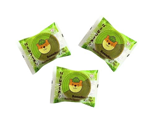 Tokimeki Baumkuchen Matcha Dreierpack - Japanischer Baumkuchen mit Matcha-Geschmack - 3x 70g - OG ASIA - 210g