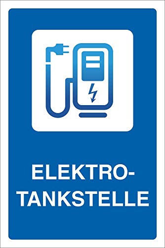 WERBEPUNKT. Schild Elektrotankstelle Ladestation E-Auto Elektroauto 3 mm Alu-Verbund - 300 x 200 mm