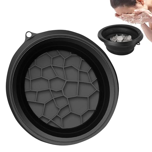 Face Ice Bath Bowl, Foldable Silicone Wash Basin with Built-In Ice Tray, Portable Cooling Basin for Puffiness Relief, Skin Soothing Bathroom Accessory