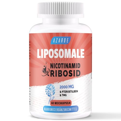 Liposomales Nicotinamid Ribosid 2000 mg mit TMG und Pterostilben | Effizienter als NMN, Boost NAD+ | Unterstützung des zellulären Energiestoffwechsels (60 stück (1er Pack))