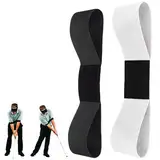 YNR Golfschwung-Trainingshilfe, Armband, Schwungtrainer, Haltungskorrektur, Übungsgürtel für Männer, Frauen, Anfänger, Schwarz und Weiß, 2 Stück