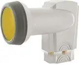 SCHWAIGER 333 Twin LNB 2-Teilnehmer Low Noise Blockconverter Sun Protect digital LNC hitzebeständig Satelliten-Anlage SAT-Empfang herausziehbarer Wetterschutz vergoldete Kontakte hellgrau