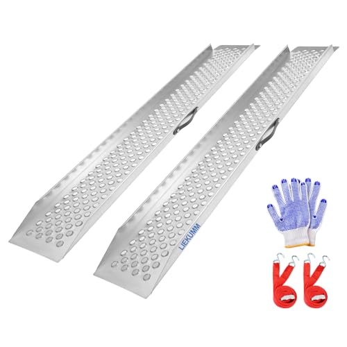 LIEKUMM 150 x 23,5 cm Motorradrampe 400 kg Tragkraft Schwerlastrampe für Motorräder Rasenmäher Traktoren Quad ATV Golfwagen 2er Set