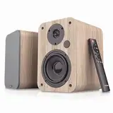 VULKKANO A4 ARC Aktivlautsprecher mit 4" Woofer, Bluetooth 5.0, HDMI ARC, Optica, RCA, USB, mit Subwoofer-Ausgang, Regallautsprecher mit elegantem Design, Braun