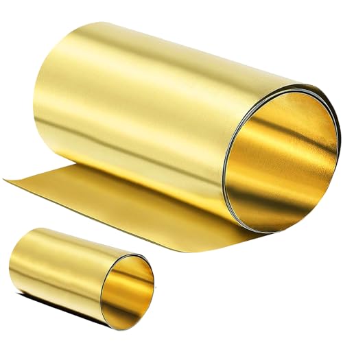 Messingblech Metallfolienplatte Dünnblech Folienplatte Brass Sheet Metal Thin Foil Plate Shim Gold Messing Blechrolle Metallfolien Platte für DIY Schneiden Handwerk Machen