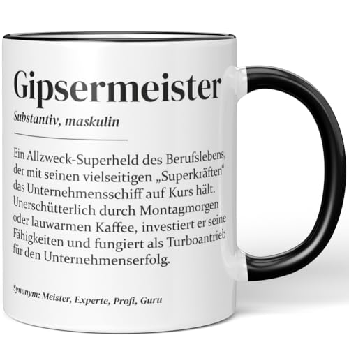 JUNIWORDS Tasse, Definition Gipsermeister, Schwarz (7215856)
