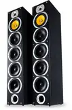 Bennett & Ross Exosphere 4-Wege HiFi Standlautsprecher Paar (200W RMS, 6,5" Subwoofer, 6,5" Tieftöner, 3X 6,5" Mitteltöner, 1" Hochtöner, Bassreflex-Konstruktion, Maserung in Holzoptik) schwarz