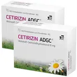 Cetirizin-ADGC® - 2x 100 Stück - Allergie-Tablette mit schneller und langanhaltender Wirkung gegen Allergien, Heuschnupfen, Nesselsucht und tränende Augen - für Erwachsene und Kinder ab 6 Jahren