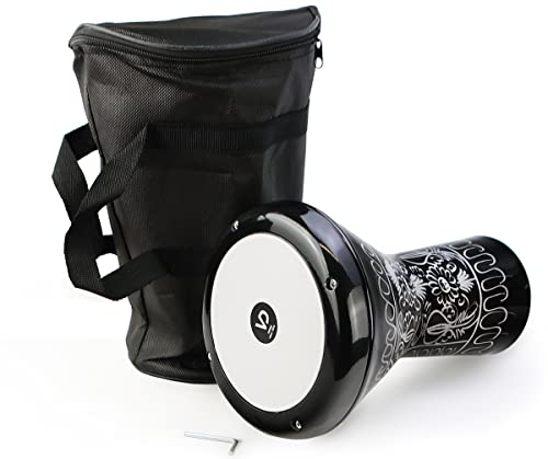 VD Vatan Orientalische Kinder Darbuka Trommel Percussion Aluguß Hand Graviert, 2029-S, Schwarz, 30 cm