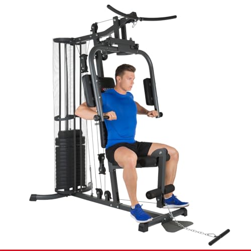 HAMMER Ultra Kraftstation, schwarz, 167 x 105 x 200 cm - Fitnessgeräte für Zuhause, Krafttraining, Fitnessstation, Home Gym