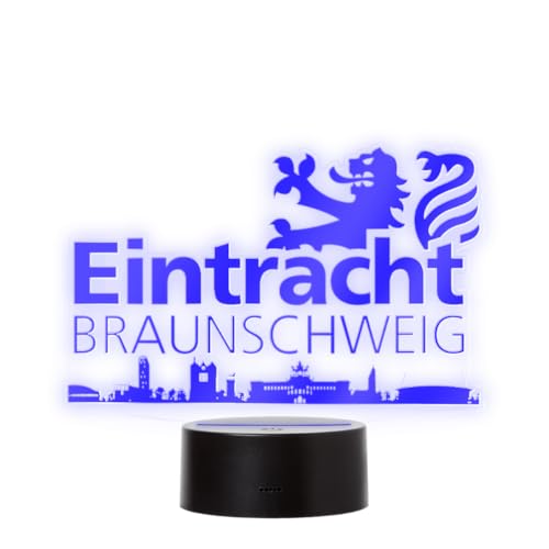 Eintracht Braunschweig LED Lampe Licht Skyline, 2 Farben, blau, gelb, 203505