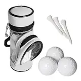 Golfball-Aufbewahrungstasche – leichter Reise-Golfball, Aufbewahrungstaschen-Clip | Robuste Golfball-Aufbewahrungstasche, einfacher Zugriff, Golf-Tee-Halter, verschleißfester Organizer, Tees, Pitchgab