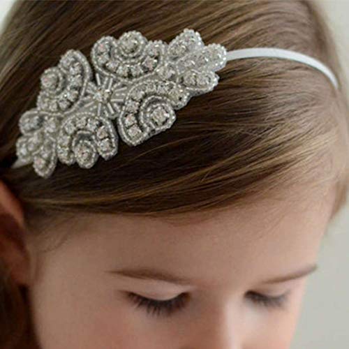 Fashband Baby Mädchen Stirnband Big Crystal Strass Stirnband elastisches feines Haarband Haarschmuck für Kleinkind Mädchen