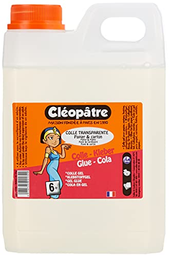 Cléopatre - Transparenter Kleber - Nachfüllpackung - Einfache, präzise und gleichmäßige Anwendung - Lösungsmittelfrei, Reinigung mit Wasser - Ab 6 Jahren - 2KG