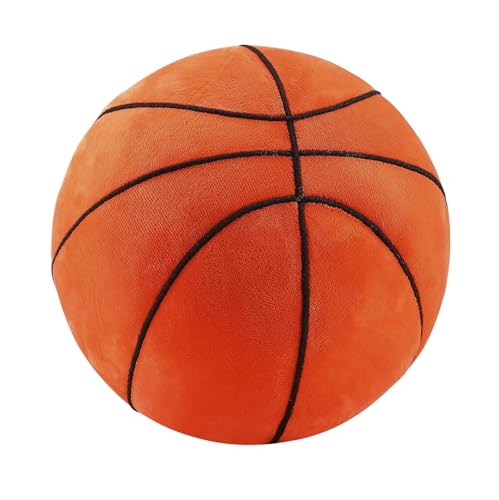 JIAHG Plüsch Basketball, weiche Basketball Stuhlkissen, 22cm Plüsch Basketball Spielzeug, 3D-Ballförmiges Wurfkissen, Sport-Themenkissen für Kinderzimmer Dekoration, Geschenk für Kinder