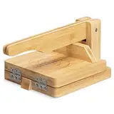 Navaris Tortilla Presse aus Bambus Ø25cm - Taco Maker Tacopresse - für hausgemachte Roti Naan Wraps Quesadilla Pita - manuelle Teig Press Maschine