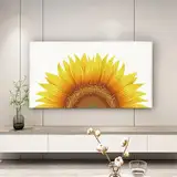 Hixingo TV Staubschutzhülle,TV Abdeckung Staubschutzhülle TV Abdeckung Schutzhülle Fernseher Fernsehabdeckung TV Schutzhülle - Hängender Desktop Gebogener TV Universal (40-45inch,Sonnenblume)