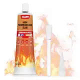 Allony 100ml Hochtemperaturkleber, Feuerfestes Silikon, Hitzebeständiger Kleber, Kleber Hitzebeständig über 1150°C, Ideal für Auto, Backöfen, Ofenfensterverglasung, Elektroherde, Herdplatten