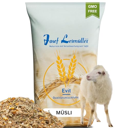 Leimüller Schaffutter & Ziegenfutter Müsli 20 kg - Futter für Schafe, Ziegen und Lämmer – Beliebtes Schafsfutter & Ziegen Futter - 100% gentechnikfrei und mehrfach gereinigt