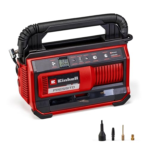 Einhell Akku-Kompressor PRESSITO 18/25 Power X-Change (18 V, max. 11 bar, inkl. 3-tlg. Adapter-Set, inkl. 71 cm Hochdruckschlauch und 1,6 m Niederdruckschlauch, ohne Akku)