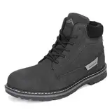 CC-Los Herren Winterschuhe Warme Gefüttert Winterstiefel Wasserabweisend Rutschfest Klassische mit Wanderschuhe, Schwarz Gr. 44 EU