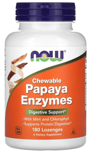 Now Foods - Papaya Enzyme | Unterstützt die Verdauung und fördert den Nährstoffabbau - 180 Lutschtabletten