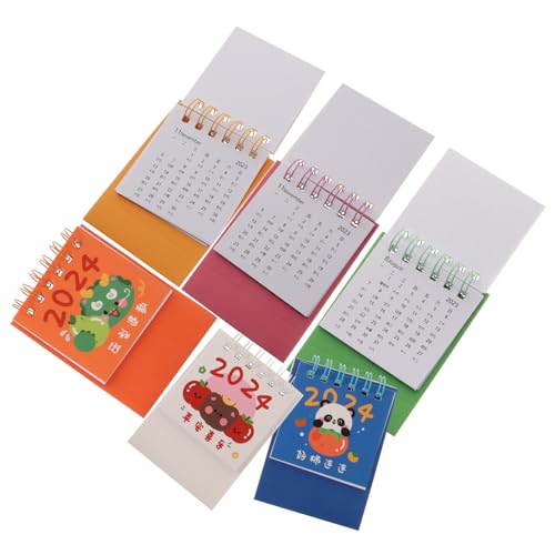 ABOOFAN Tragbarer 6er-pack Miniatur-tischkalender 2024 Kalendertisch Für Studentenhäuser