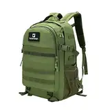 FALKENSTEJN Rucksack für Freizeit Outdooraktivitäten Schule Arbeit Multifunktionsrucksack (army, 35L/40L)