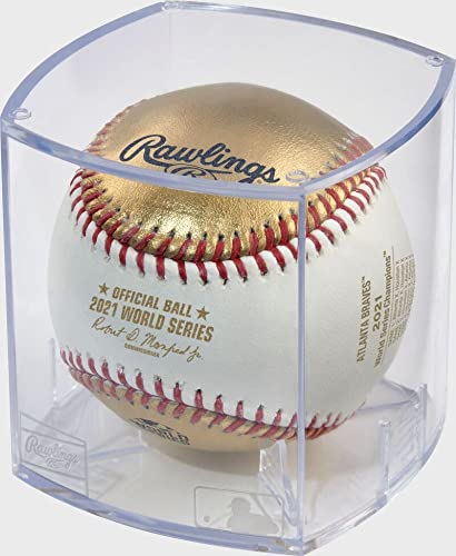 Rawlings Offizieller Weltmeister 2021 Atlanta Braves GedenkBaseball Spielekuren-Edition Weiß/Gold