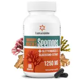 Liposomale Irisches Seemoos 30000mg, Hochdosierte 6-in-1 Formel, Mit Blasentang und Klettenwurzel, Aus Wildes Irischen See Moos, 30:1 Extrakt, Praktischer als Sea Moss Gel, 60 Kapseln (1er Pack)