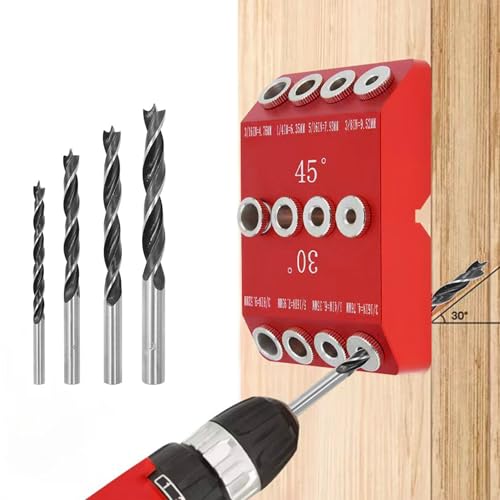 Holzdubel Bohrschablone Mobelbau: 3-in-1 Bohrhilfe Senkrecht Bohren fur 30°/45°/90°Mehrwinkelneigung Bohrlehre Lochreihe Bohrschablone fur Abgewinkeltes und Gerades Loch