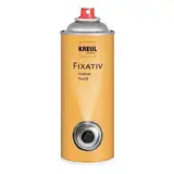 KREUL 800400 - Fixativ, 400 ml Spraydose, hochtransparenter, nicht glänzender Schutzfilm für Kreide-, Kohle- und Buntstiftzeichnungen sowie für Tempera- und Aquarellfarben