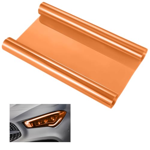 Scheinwerfer Folie Orange, 30 X 120Cm PVC Folie Hitzebeständig Für Lampen, Selbstklebend Scheinwerfer Tönungsfolie, Scheinwerferfolie, Tönungsfolie Scheinwerfer, Rückleuchten Folie