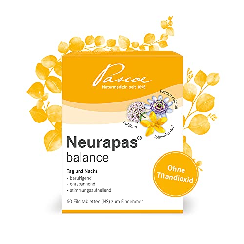 Neurapas balance: 60 Tabletten - pflanzliches Antidepressivum – Johanniskraut, Passionsblume & Baldrian – stimmungsaufhellend, entspannend & beruhigend – bei leichten depressiven Verstimmungen