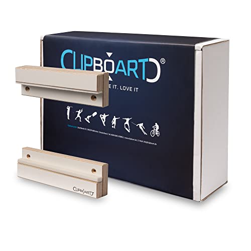 Clipboart® Standard Wandhalterung - Halterung - Snowboard - Wakeboard - Kiteboard - Balanceboard - Wakeskate - Longboard - 360° Wandbefestigung (Multiplex Weiß Beschichtet)