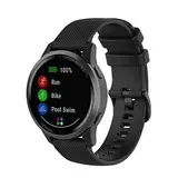 Yikamosi Kompatibel mit Garmin Vivoactive 4 Armband,22MM Schnellverschluss Weiches Silikon rostfreiem Metallverschluss Ersatzbänder für Garmin Vivoactive 4/Garmin Venu 2,Schwarz