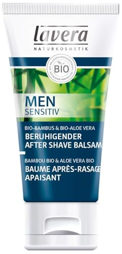 lavera Men sensitiv beruhigendes Aftershave Balsam - mit Bio-Bambus & Bio-Aloe Vera - beugt Hautrötungen vor & beruhigt rasurstrapazierte empfindliche Haut - Naturkosmetik - vegan - Bio (1 x 50 ml)