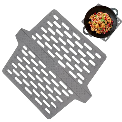Abtropfmatte aus Silikon, hitzebeständige Küchen-Isoliermatte, multifunktionale Abtropfmatte, rutschfest, für Esstisch