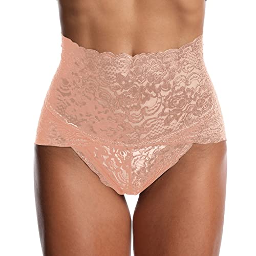 Unterhosen Damen Baumwolle Unterwäsche Slip Plus Size High Waist Panty Panties Organizer Für Schubladen Unterwäsche (Beige, XL)